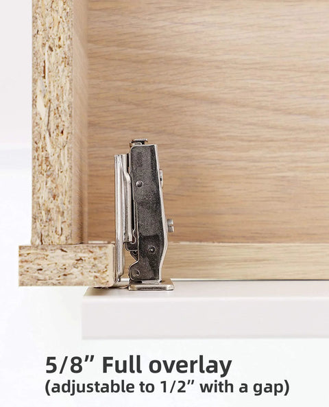 DecoBasics full-overlay soft-close cabinet hinge, 2-pack, clip-on plate for face-frame cabinet installed
