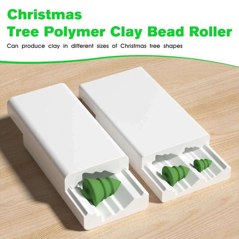 Christmas Tree Polymer Clay Bead Roller Set With 2 Rolls for Modeling Clay showing green tree shapes