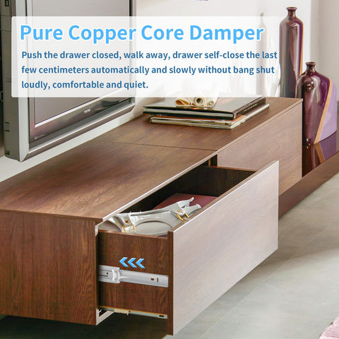 Soft Close Stainless Steel Drawer Slides 12 Inch Full Extension 100LB 5 Pairs Side Mount Ball Bearing Rails in cabinet