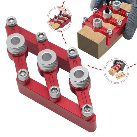 3-In-1 Doweling Jig With Hole Drill Guide And 90 Degree Positioner Locator Tool For Woodworking