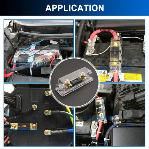 100 Amp ANL Fuse Holder Kit With Fuse And Gold Plated Terminals For Car Audio And Amplifiers 12V And 24V DC Systems Kit Application
