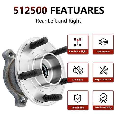 Beefed Up AWD Wheel Hub Bearing Replacement For Ford Escape 2013 2018 And Lincoln MKC 2015 2019 Rear Pair No Brainer Direct Fit Easy Install Durable Hub Assembly With Sealed Bearings And Heavy Duty Cast Construction For Smooth Quiet Performance