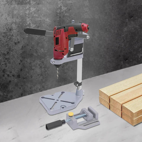 Beefy Sturdy Drill Press Adapter Stand For Floor Or Table Use Universal Bench Clamp with Aluminum Base and Large Footprint