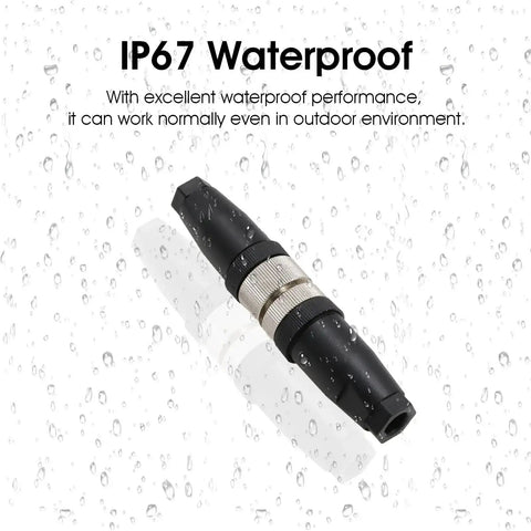 2-Pack M12 5-Pin Female A Code Circular Aviation Plug Waterproof IP67 Sensor Connector 60V 4A Straight Cable Adapter