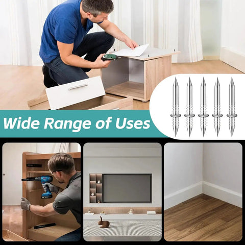 Dual Direction Skirting Nails For Baseboards With Included Sleeve Tool Double Headed Nails Deliver Mark Free Installation