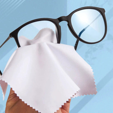 Cleaning glasses with 12 Pack Microfiber Glasses Cleaning Cloth 5x6 Inch Lens Wipes for Eyewear
