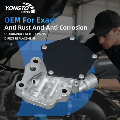 Brake vacuum pump by Yongto Parts, aluminum body with black top cover, OEM replacement for 2016–2022 Chevy/GMC/Buick