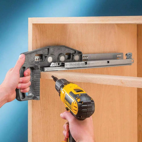 Blum Tandem Undermount Drawer Slide Jig for quick, precise cabinet installations with earth magnets and foamed nylon body.