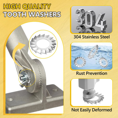 External tooth lock washer set, 304 stainless steel, 550 pcs, metric sizes M2.5–M12.