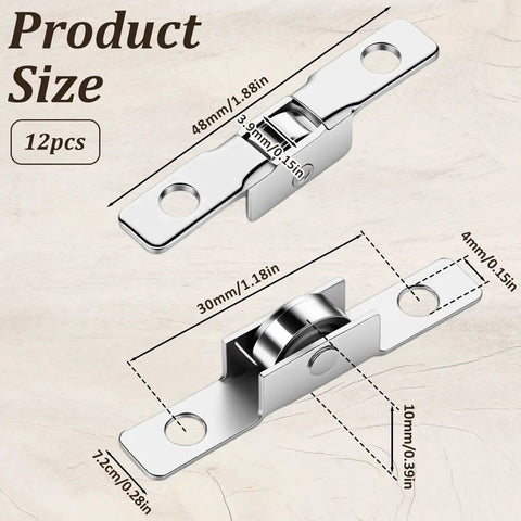 Pack Of 12 Push Pull Sliding Window Rollers Three Eighths Inch Metal Wheel With Axle For Sliding Doors And Windows diagram