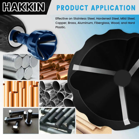 Versatile Hex Shank Deburring Tool With Carbide Blade Hakkin Pro Grade 2 Pack External Chamfer Drill Bit Set Quick Release