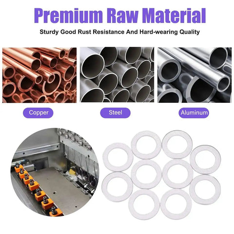 140 Pcs Oil Drain Plug Gasket Assortment Kit For Toyota Honda Subaru VW Audi Mercedes Benz With Premium Aluminum Copper Crush Washers And Seals OEM Numbers Included showing copper, steel, aluminum materials