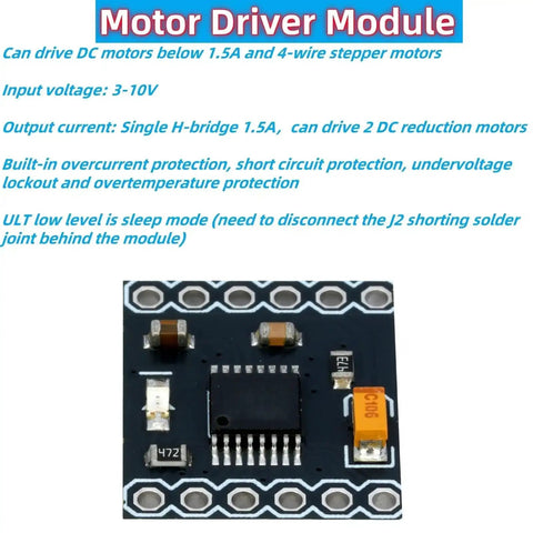 Dope Dual H Bridge DC Motor Driver Module for DRV8833 1.5A Motors includes ten pieces 3 to 10V input, shows module features