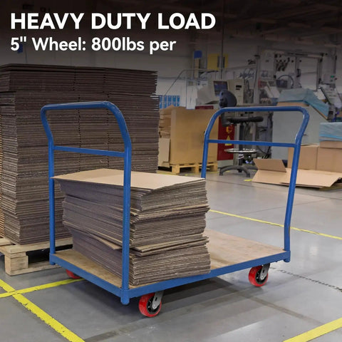 Five Inch Diameter By Two Inch Wide Heavy Duty Caster Wheel Set Of Four With 3200 Lbs Capacity on a tool cart with boxes