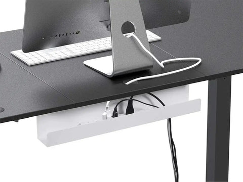 Under Desk Cable Tray With Steel Wire Management For Power Strips And Adapters Hidden Cable Organizer installed under desk