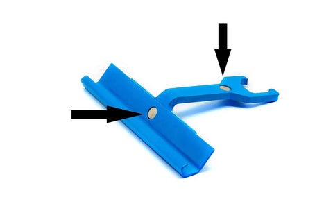 Blue Magnetic PPC and PPF Clip Cleat Tool with 4 inch handle, 16 gauge jaw, for auto and HVAC use