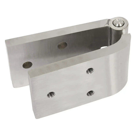 Ford Bronco Door Hinges Kit Left And Right For 1966-1977, Galvanized Silver Finish, 304 Stainless Steel, single hinge close-up.