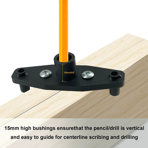 Pro Dowel Jig Kit For Floating Shelf Brackets Self Centering Drill Guide For Straight Holes on wooden board