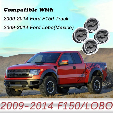 Ford F150 Dashboard AC Heater Vent Louvers 4 Piece Set Replacement 2009 2014, shown with compatible F150 truck