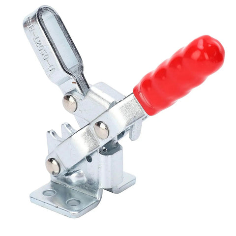 Quick Release Toggle Clamp For Woodworking And Metalworking, Heavy-Duty Hold-Down Tool For Drilling, Welding And Jigs with red handle