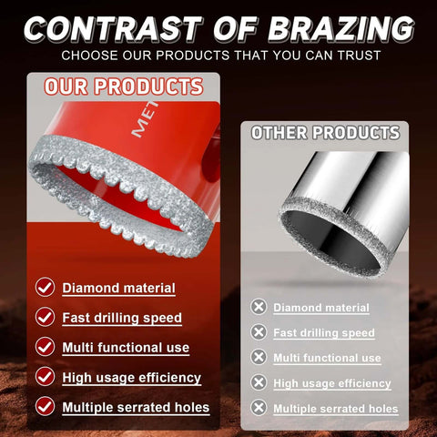 Comparison of Pro Grade Diamond Hole Saw Drill Bit Set 15 Pc For Ceramic Glass Tile Marble Granite and other products.