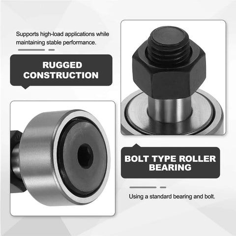 4 Pack CF12 KR30 Needle Roller Bearings, 30Mm Roller Diameter Bolt Type Track Runner Bearings for high-load applications