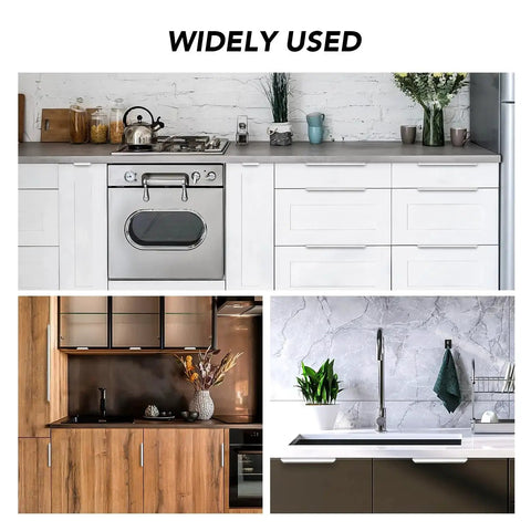 Modern kitchens highlighting 10 Pack Finger Pulls for Cabinets and Drawers 128mm Center Hole 150mm Length Silver Zinc Alloy Edge Pulls Concealed Cabinet Handles for Kitchen Drawers Modern Cabinet Hardware