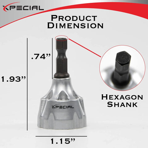 Deburring External Chamfer Tool With Tungsten Carbide Blade For Drill Attachments Quick Release Hex Shank product dimensions