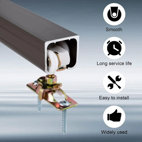 Two Pack Three Quarters Inch Sliding Pocket Door Rollers Replacement Kit for Pocket Doors and Closet Doors, includes screws.
