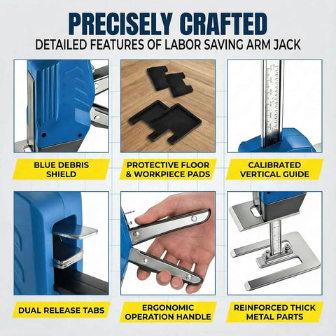 Two-pack blue labor-saving arm jack with debris shield and reinforced metal parts