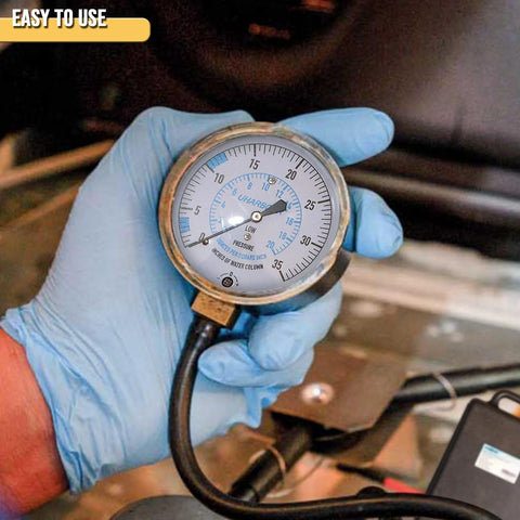 UHARBOUR manometer gas pressure tester gauge 0-35 in. WC with 1/8 in NPT fitting and 40 in hose
