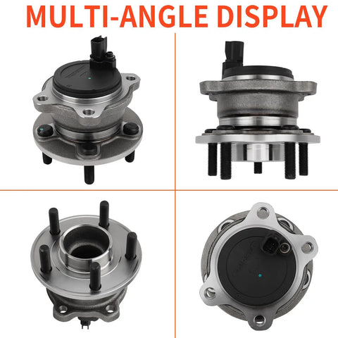 Pair Wheel Hub And Bearing Assembly For Ford Focus 2012 2013 2014 2015 2016 2017 2018 Rear Left And Right 5 Lug With ABS 512466