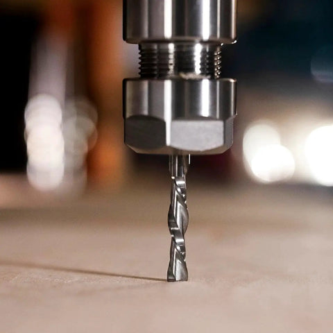 Spiral Router Bits Down Cut For Wood Carving And Engraving, 1/4 Inch Shank, Solid Carbide CNC End Mill in action