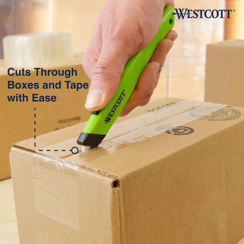 Ceramic Safety Box Cutter With Retractable Blade For Easy Large Box Opening cutting through tape on a cardboard box