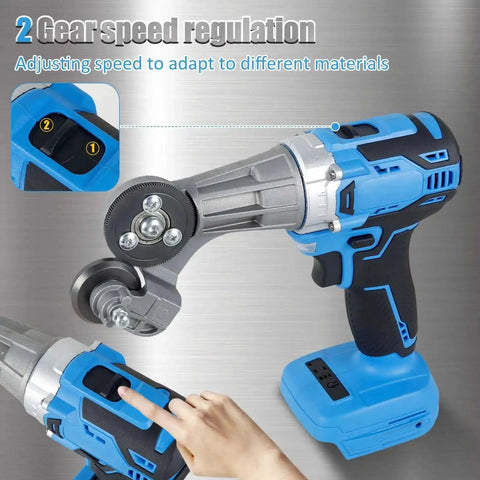 Electric Drill Plate Cutter 18V and 21V Double Headed For Metal Sheets with speed adjustment feature