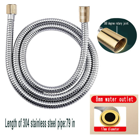 Stainless steel braided sink hose attachment, 79 in long with brass fittings and 8 mm water outlet.