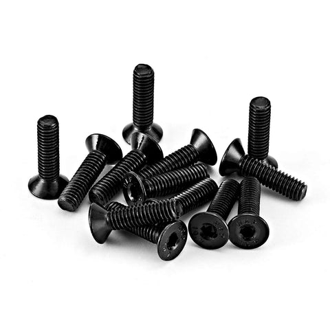 4mm X 16mm Flat Head Hex Socket Cap Screws Pro Grade 0.7mm Pitch 10.9 Alloy Steel Black Oxide Countersunk Machine Screws Fully Threaded