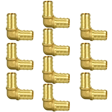 10 Pack Brass PEX Elbow Fittings One Half Inch 90 Degree For PEX Tubing Durable Potable Water Approved SDWA 2014 Compliant
