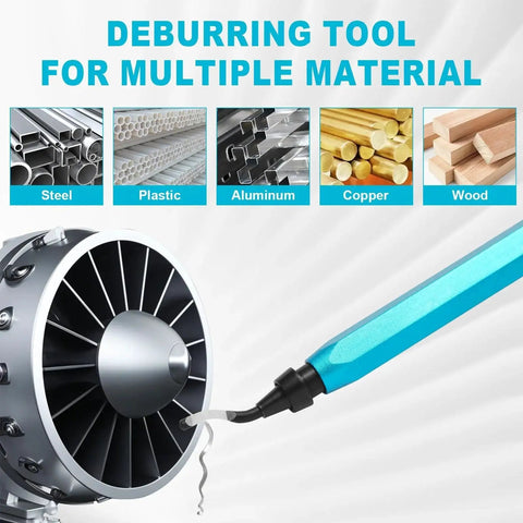 Deburring Tool Set With 11 High Speed Steel Swivel Blades For Metal Resin PVC Copper Aluminum And Plastic 3D Printing Burr Removal Blades Easy Edge Smoothing Pro Grade Deburring Kit For DIY Pros Pipes Edges And Parts used on metal fan part