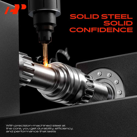 Close-up of precision machining on solid steel component showcasing durability and efficiency