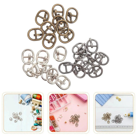 150 Piece Miniature Doll Belt Buckles And Tiny Alloy Buckle Set For DIY Sewing In Silver Gunmetal And Antique Copper For Doll Clothes Craft Projects And Snap Fasteners Kit For Grab And Go Easy Change