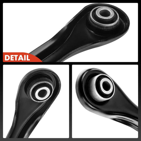 Two Beefed Up Rear Forward Lower Control Arms With Premium Rubber Bushings For Ford Escape 2013 2014 2015 2016 2017 2018 Driver Side And Passenger Side Replacement Set, close-up detail view.