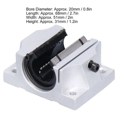 20Mm Bore Linear Ball Bearing Slide Block For Linear Guide Rails, Smooth Glide, Precise Motion, aluminum alloy body.