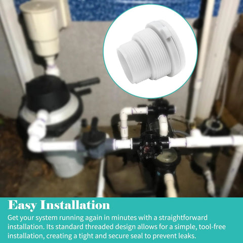 GripNex SP1056 spring-loaded hydrostatic relief valve, white threaded PVC fitting for pool and spa plumbing (1 piece)