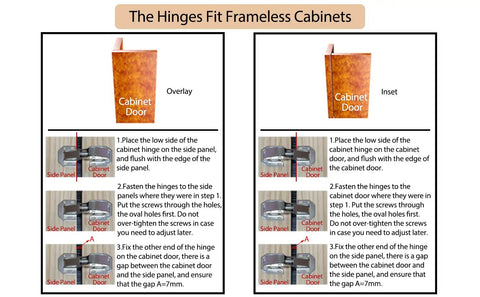 Installation guide for 8 Pack Soft Close Hidden Cabinet Hinges For Frameless Doors 4 Inch Concealed Surface Mount