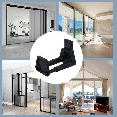 Barn Door Floor Guide With Adjustable Wall Mount For Easy Installation RV Sliding Door Guide With Screws Black Finish 2 Packs Fits Doors Of Various Thicknesses And Prevents Swinging Outward