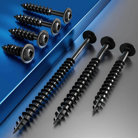 Pocket Hole Screw Kit 87 Pcs With 60mm Drive Bit Round Head Square Groove Self Tapping Wood Screws on blue and gray surface