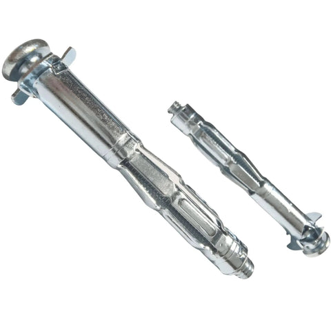 Hollow Wall Anchors Bolts 1/8 Inch Short 50 Pcs For Wall Thickness 3/8 To 1/2 Inch With Spider Leg Expansion Zinc Plated