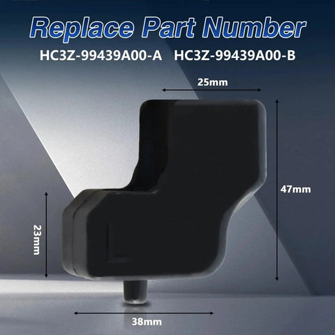 Upgraded Tailgate Upper Rubber Bumper Kit For Ford F-250 F-350 F-450 F-550 LH RH, left side view with dimensions