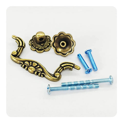 Antique Bronze 3 Inch Center To Center Drop Drawer Pulls, 6 Pack Bail Cabinet Handles For Furniture Cupboard Kitchen Door
